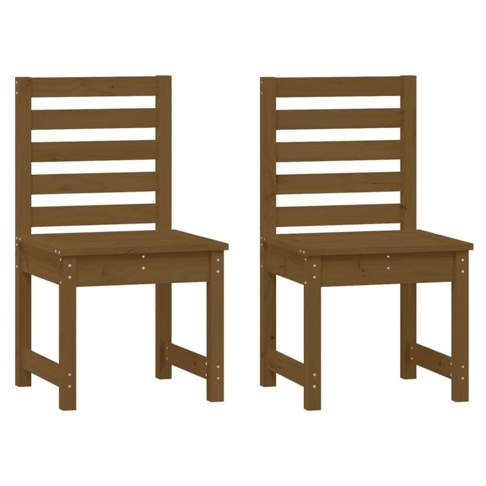 Vidaxl Záhradné stoličky 2ks medovohnedý 50x48x91,5cm borovicový masív